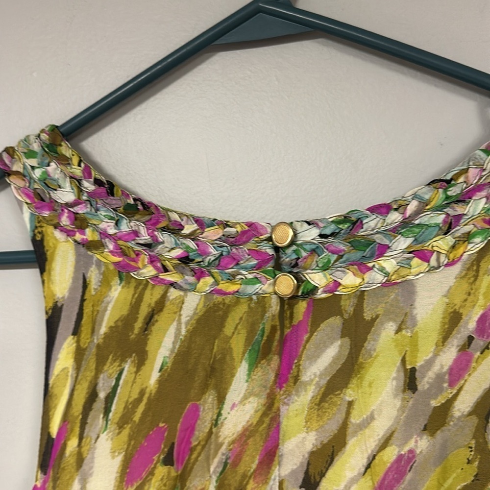 LEIFSDOTTIR sleeveless silk dress, flowery ruffles, Lined, watercolor look, 2 - Picture 9 of 13